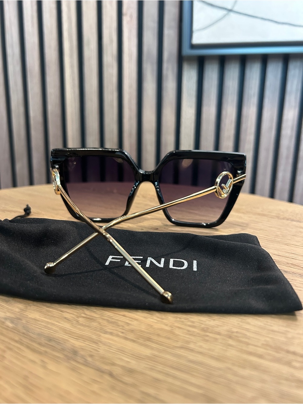 Fendi Women's Black Oversized Square Sunglasses - Picture 2 of 3